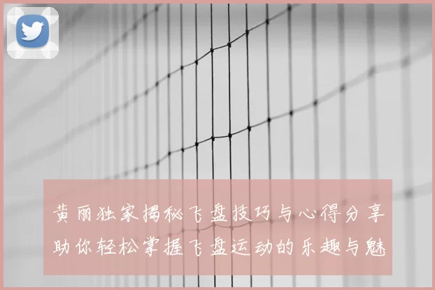 黄丽独家揭秘飞盘技巧与心得分享助你轻松掌握飞盘运动的乐趣与魅力